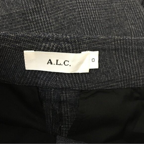 A.L.C. Tweed Exposed Zipper Plaid Cropped Ankle Pants - Picture 8 of 9